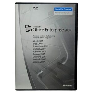 Microsoft Office Enterprise 2007 PC Software Suite DVD Word Excel PowerPoint EUC